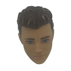 Ken Doll Replacement Head With Brown Hair & Blue Eyes